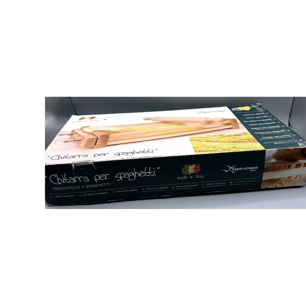 Eppicotispai Chitarra Pasta Cutter Beechwood Double Sided Spaghetti Tagliatelle